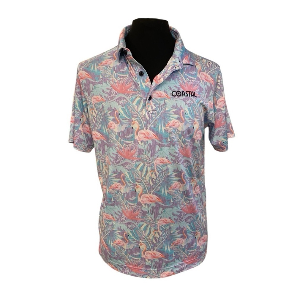 Deolax Mens Embroidered Coastal Golf Polo Shirt